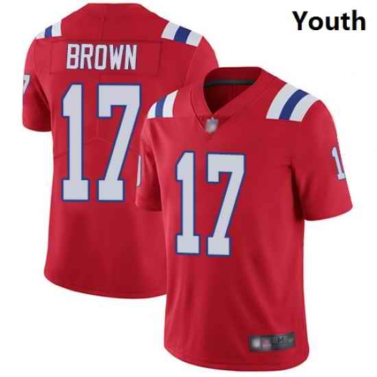 Patriots #17 Antonio Brown Red Alternate Youth Stitched Football Vapor Untouchable Limited Jersey